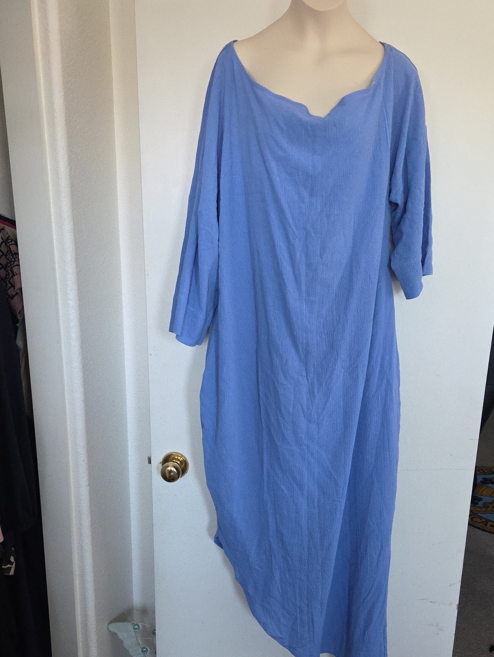 Relaxed Asymmetrical Midi Dress in Periwinkle